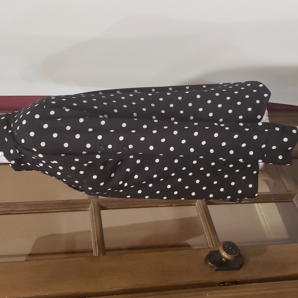 Express Polka Dot Button Down Blouse - image 4